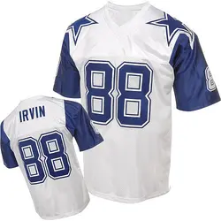Mitchell and Ness Michael Irvin Dallas Cowboys Authentic White Mitchell And Ness 75TH Patch Throwback Jersey - Men's