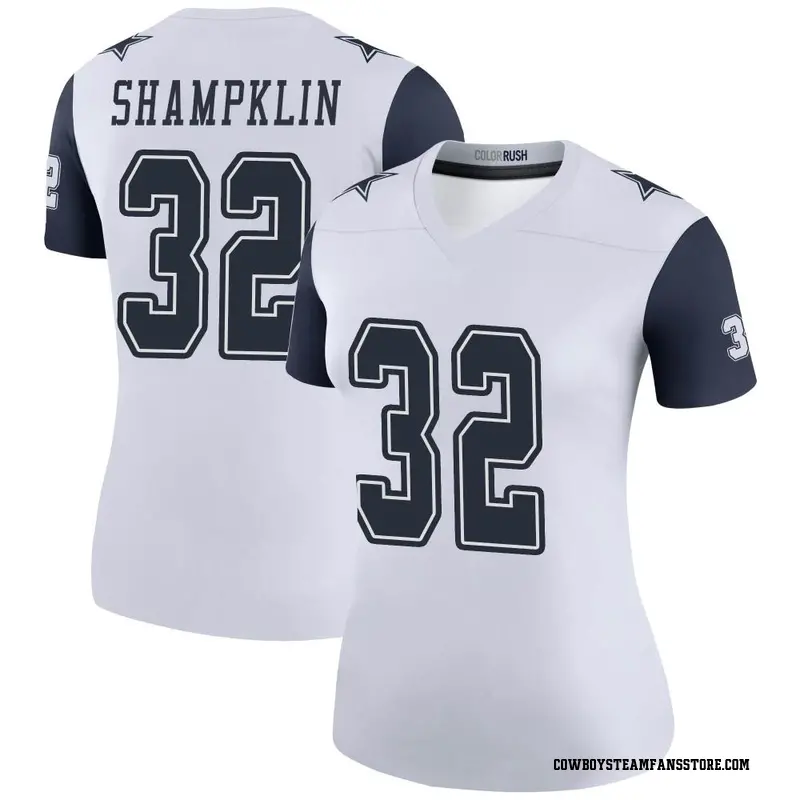 Nike Aaron Shampklin Dallas Cowboys Legend White Color Rush Jersey - Women's