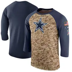 Nike Dallas Cowboys Legend Camo /Navy Salute to Service 2017 Sideline Performance Three-Quarter Sleeve T-Shirt - Men's