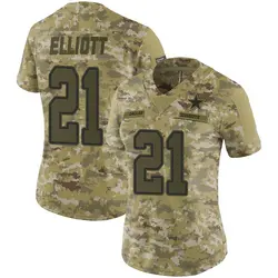 Nike Ezekiel Elliott Dallas Cowboys Limited Camo 2018 Salute to Service Jersey - Women's