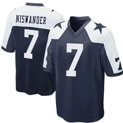 Nike Hunter Niswander Dallas Cowboys Game Navy Blue Throwback Jersey - Youth